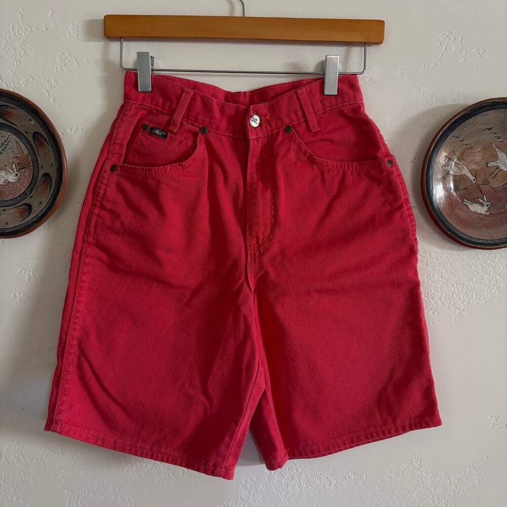 Vintage 80's "Chic" Brand High Waisted Hot Pink Denim Shorts